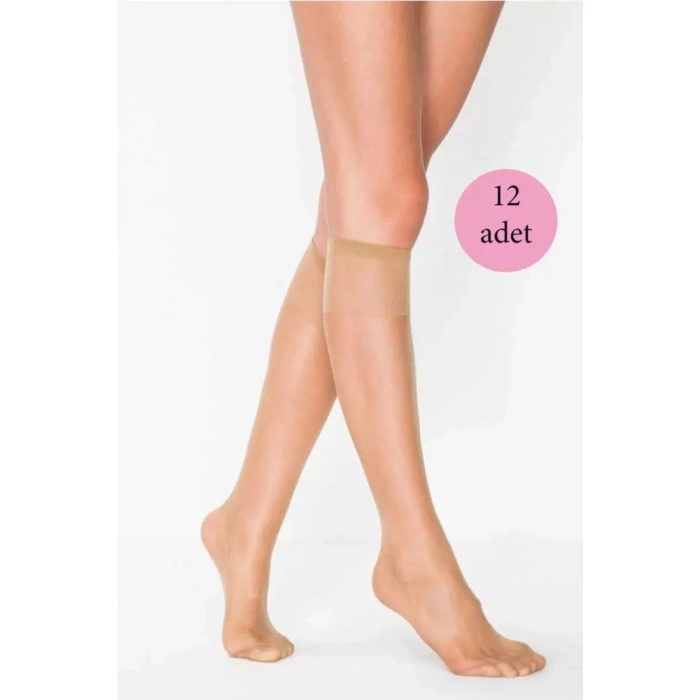 12 Adet Süper Ince 15 Den Mat Pantolon Çorabı Bronz