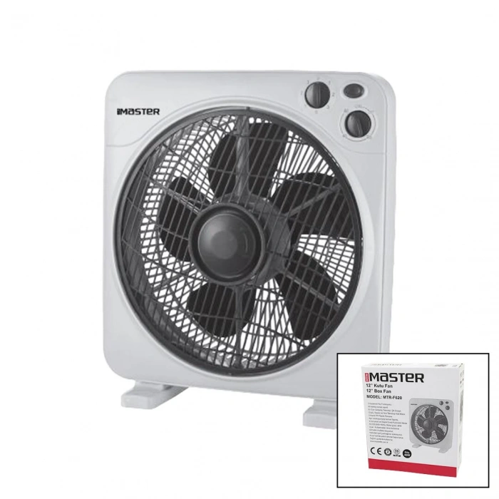 12 İNÇ  KUTU FAN  VANTİLATÖR  3 KADEME HIZ   5 PLASTİK KANAT  40W   60DK.ZAMAN AYARLI  MTR-F620 (4887)
