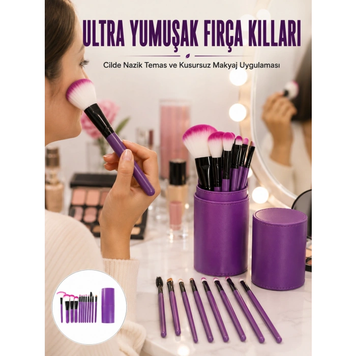 12 PARÇA PROFESYONEL MAKYAJ FIRÇA SETİ