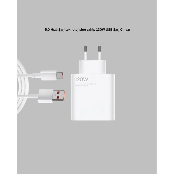 120 Watt Hızlı Şarj Adaptörü Samsung S20 S21 S22 S23 Uyumlu