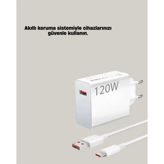 120w Mi Turbo Destekli Hızlı Şarj Cihazı Type-c Uyumlu Akım Korumalı