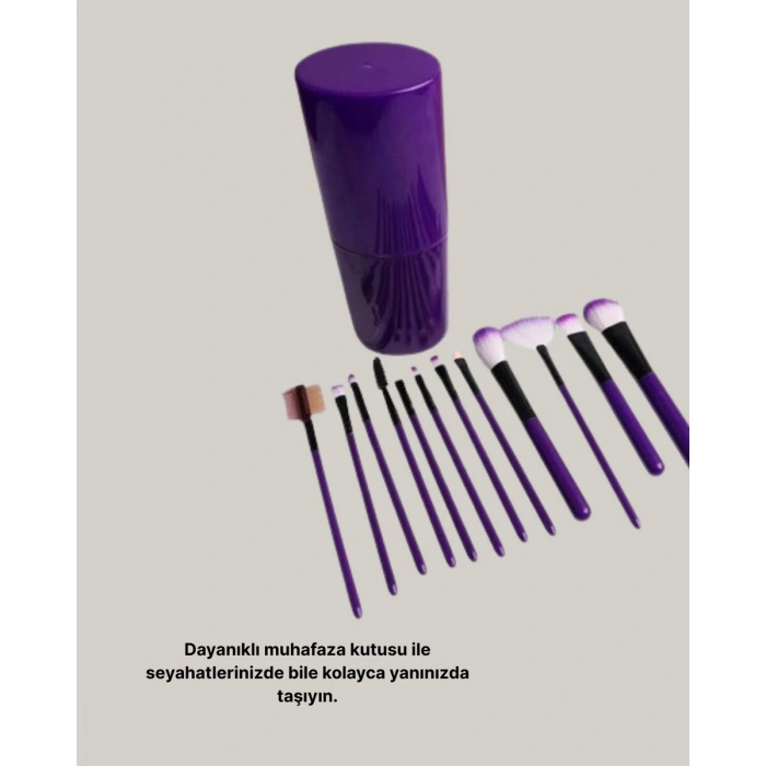 12’li Profesyonel Makyaj Fırça Seti Ultra Yumuşak Sentetik Kıllı