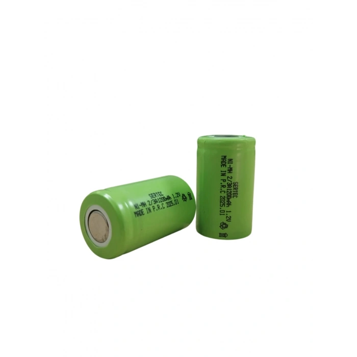 1.2V 1200 Mah - 2/3A - Ni-MH Şarjlı Pil - Başsız / Flat Head