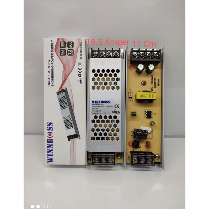 12V-16.5A-200W-IP20 ULTRA SLİM TRAFO (4887)