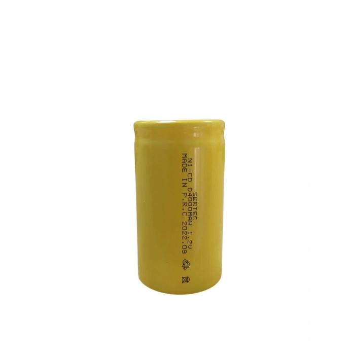1.2V 4000 Mah - D Büyük Boy - Ni-CD Şarjlı Pil - (Başsız / Flat Head)