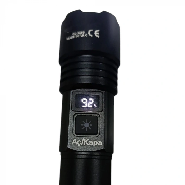 1300 Lümen TG Led 2800 mAH Zoom Özellikli Şarj Edilebilir El Feneri SK3600