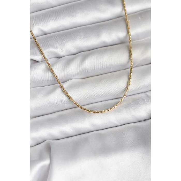 14K Gold Renk Kaplama İnce Zincir Model CM Kadın Kolye - TJ-BKO10741