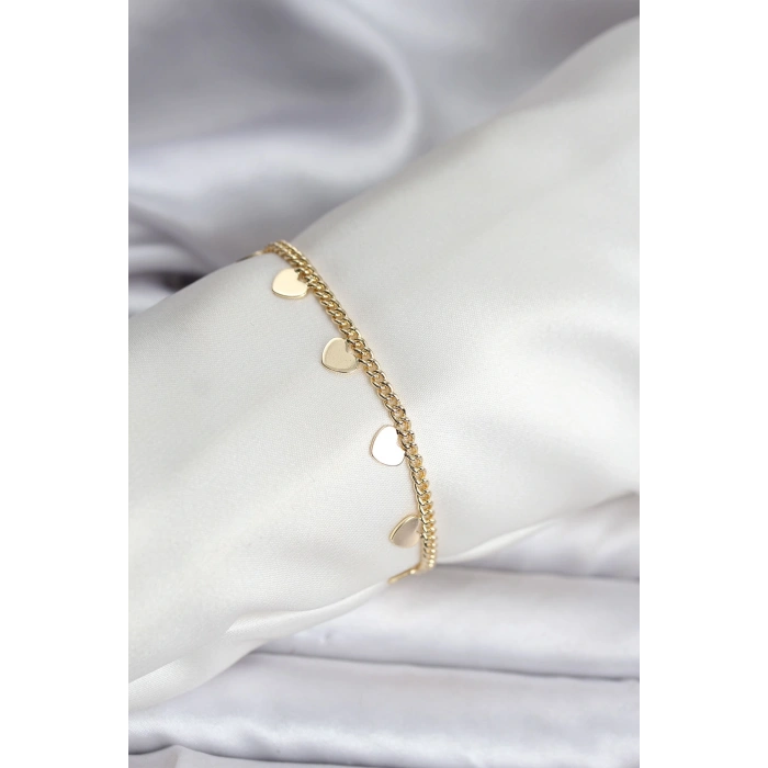 14K Gold Renk Kaplama Kalpli Model CM Kadın Bileklik - TJ-BB8131