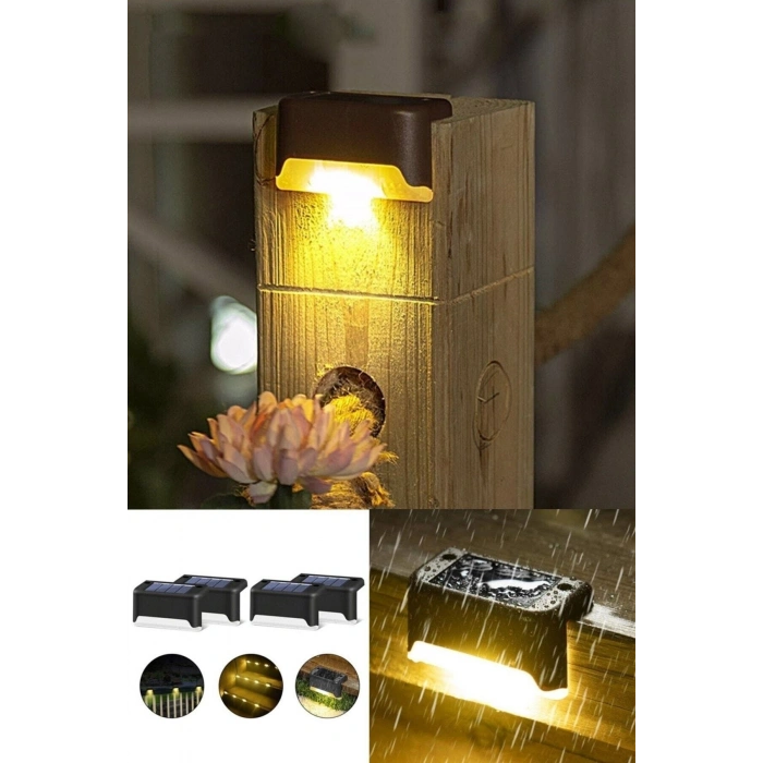16 Adet Köşebent Merdiven Veranda Solar Güneş Enerjili Bahçe Led Lamba Dekor Çok Al Az Öde