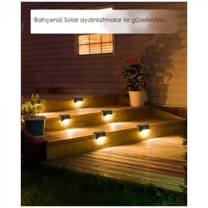 16 Adet Köşebent Merdiven Veranda Solar Güneş Enerjili Bahçe Led Lamba Dekor Çok Al Az Öde