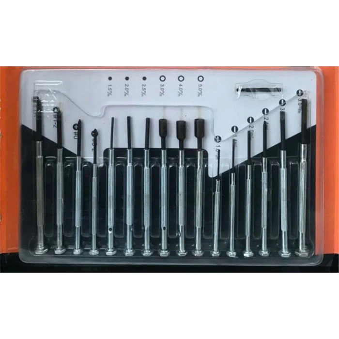 16 Parça Hassas Tornavida Seti Saatçi ve Telefoncu Tornavidası (4887)