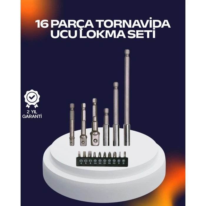 16 Parça Usta İşçilik Bits Takımı Vida Sökme Takma Set