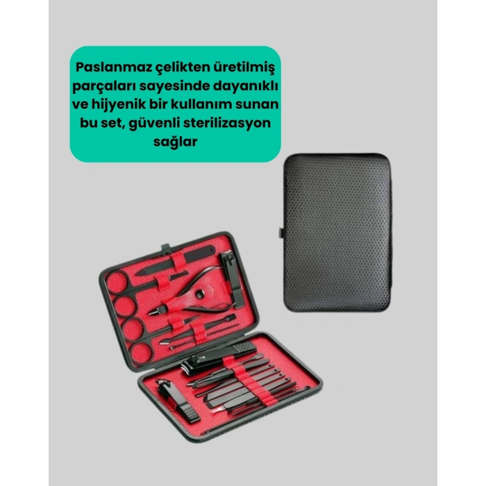 17 Parçalık Profesyonel Manikür Seti – Paslanmaz Çelik