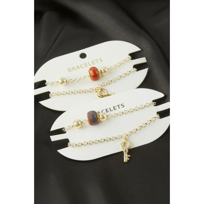 2 Adet Anahtar Trend Zincir Bileklik