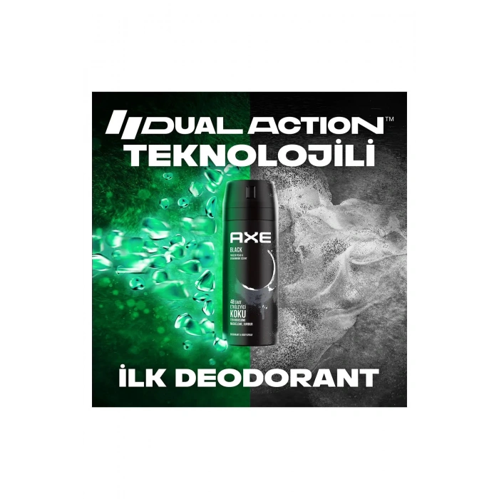 2 Adet Axe Erkek Deodorant & Bodyspray Black 48 Saat Etkileyici Koku Vücut Spreyi 150 ml