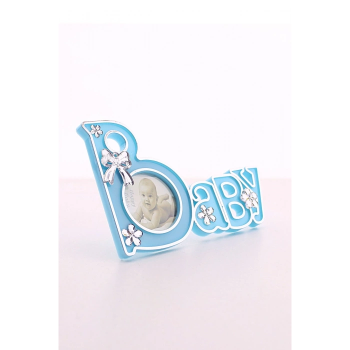 2 Adet Baby Yazılı Sevimli Mini Resim Çerçevesi Mavi