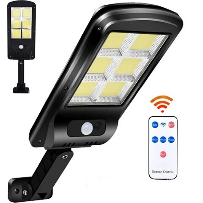 2  Adet  Büyük Boy 128 Led Solar Bahçe Sokak Lambası Hareket Sensörlü Kumandalı 3 Modlu  Güneş