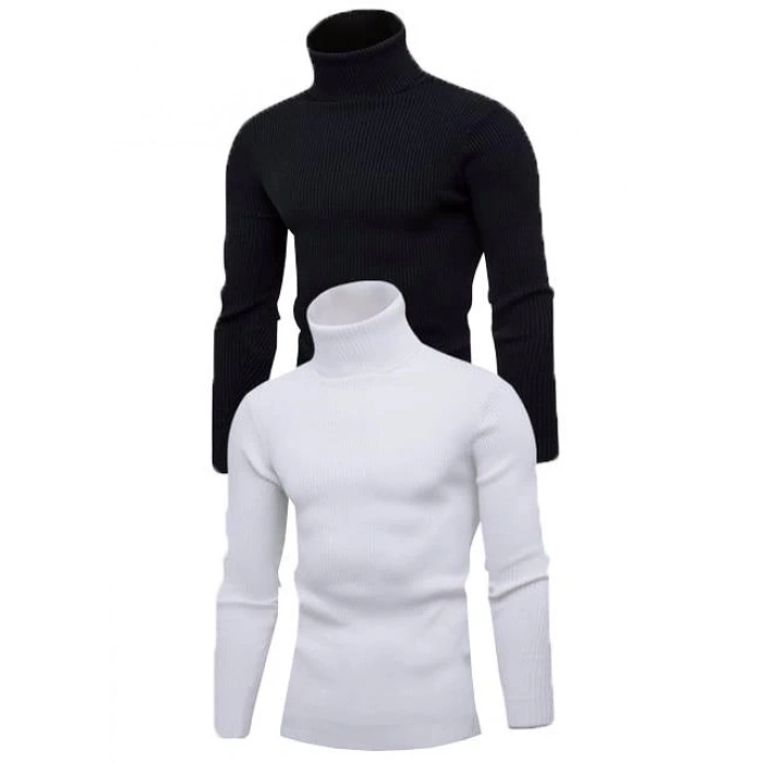 2 Adet   Kaşkorse Boğazlı Full Likralı Fitilli Body Kazak
