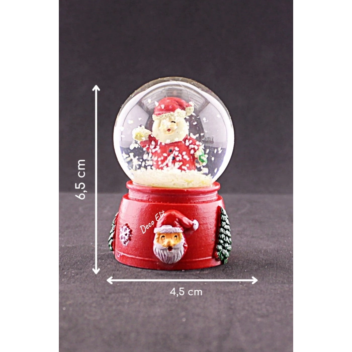 2 Adet Led Işıklı Mini Kar Küresi 6,5 cm – Noel Baba & Kardan Adam Dekoratif Işıklı Biblo