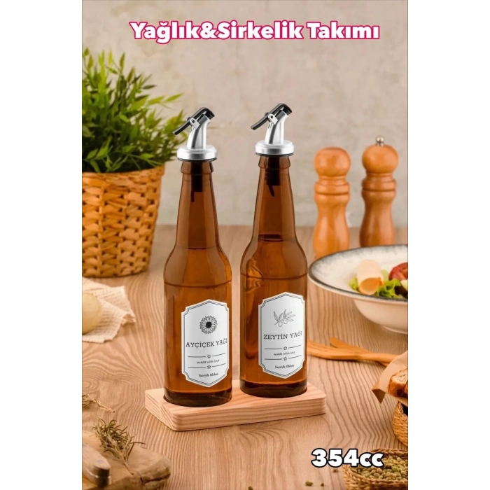 2 Adet Standlı Yağlık Yağdanlık Takımı -YST354