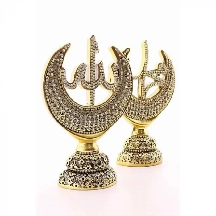 2li Gold Allah Muhammed Hilal Orta Boy Biblo 20cm