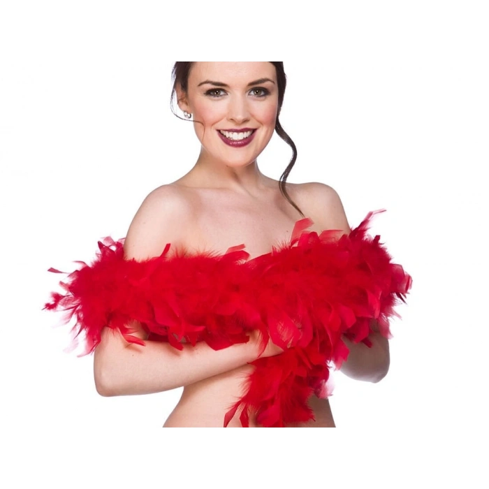 2 Metre Boa Tüy Otriş - Kırmızı