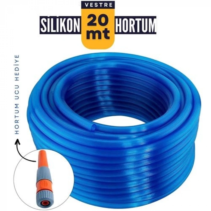 20 Metre Silikonlu Bahçe Hortumu Sulama Aparatı Hediyeli