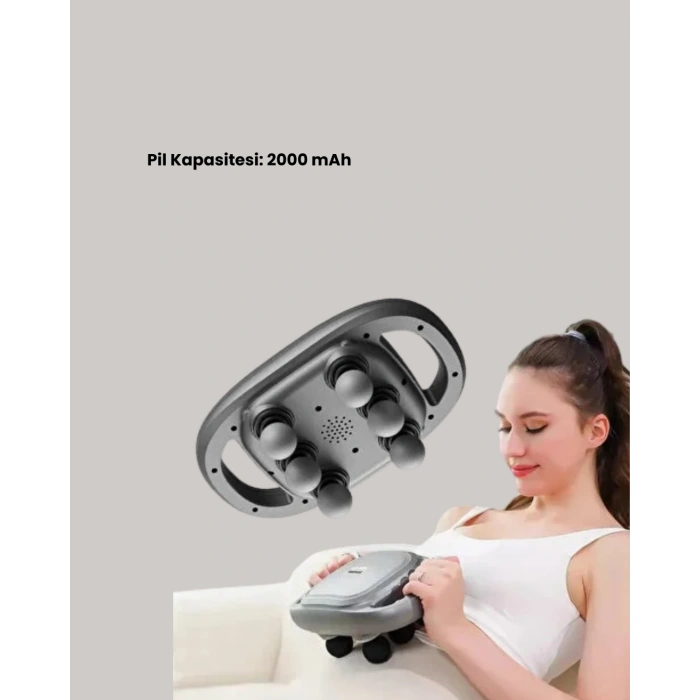 2000 Mah Şarjlı Masaj Tabancası 6 Başlık Ayarlı Güçlü Masaj Cihazı