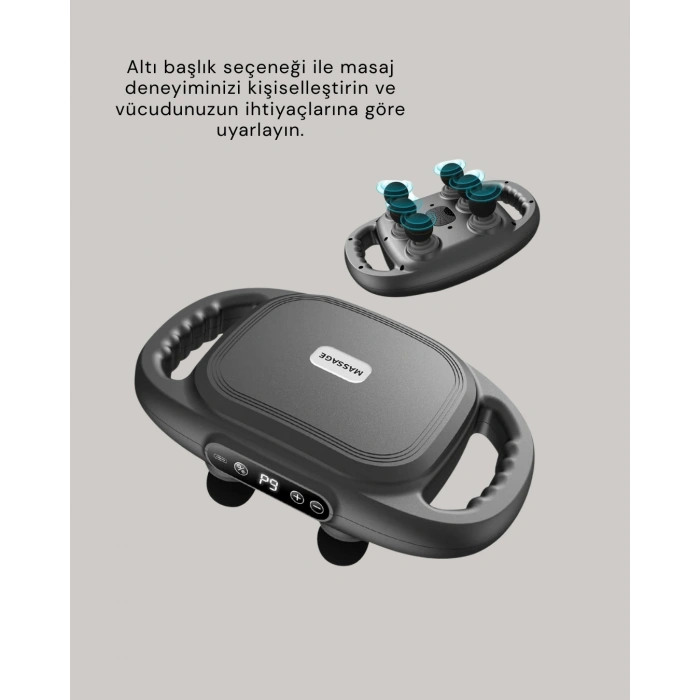 2000 Mah Şarjlı Masaj Tabancası 6 Başlık Ayarlı Güçlü Masaj Cihazı