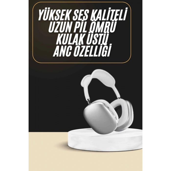 2025 Model Kulak Üstü Kablosuz Bluetooth Kulaklık Gürültü Azalta Uzun Pil