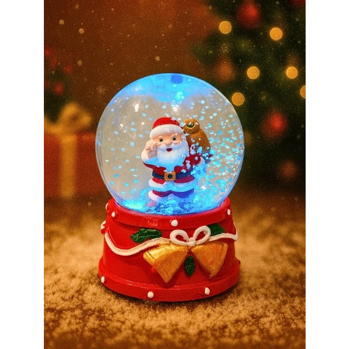 Yeni Yıl led Işıklı Hediye Torbalı Noel Baba Kar Küresi – Yılbaşı Temalı Dekoratif Süs 47