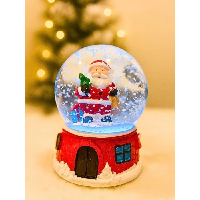 Yeni Yıl led Işıklı Sevimli Noel Baba Kar Küresi –  Yılbaşı Temalı Dekoratif Süs 47