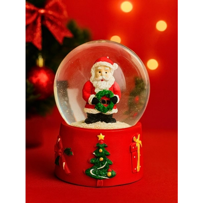 Yılbaşı Temalı LED Işıklı Kar Küresi – Noel Baba Figürlü 9 cm Orta Boy Yeni Yıl Süsü - 46