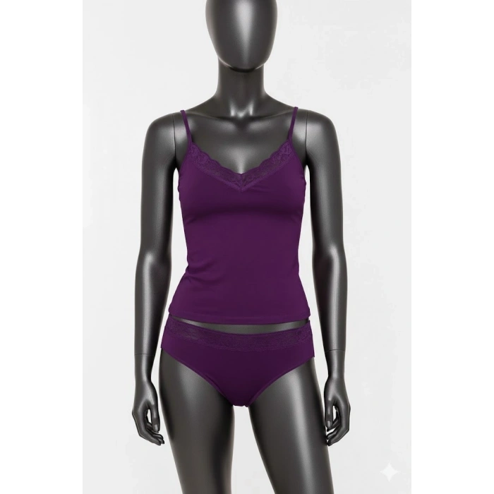 2044 Dantelli İp Askılı Bikini Tk