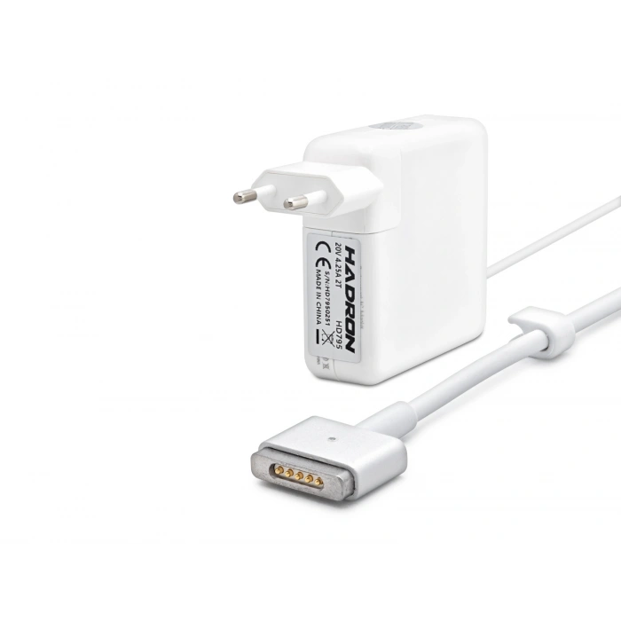 20V 4.25A 85W Laptop Adaptörü - T Tip - Apple Macbook Uyumlu - Beyaz HD795