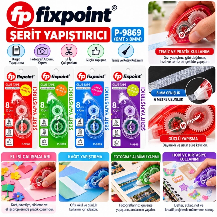 24 ADET ŞERİT YAPIŞTIRICI 6MTX8MM (4887)
