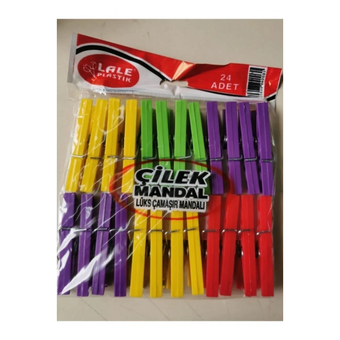 24 Plastik Çilek Mandal -L003