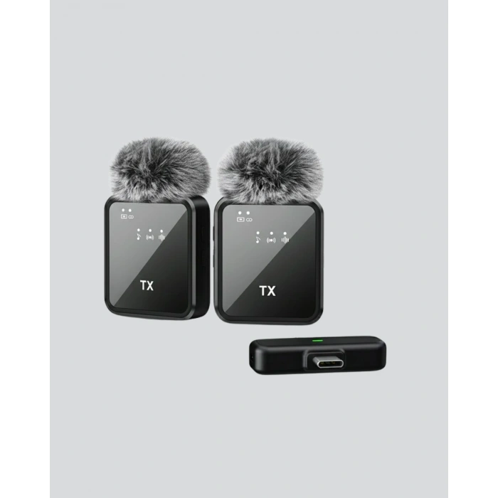 2in1 Kablosuz Yaka Mikrofonu İos Ve Android Uyumlu