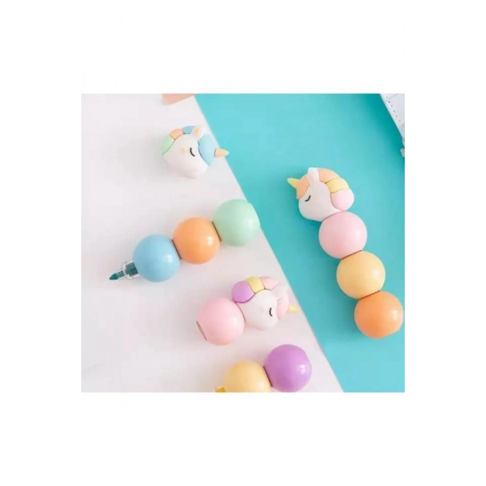 3 Adet 9 Kalemli Unicorn Tasarımlı Fosforlu Kalem Set