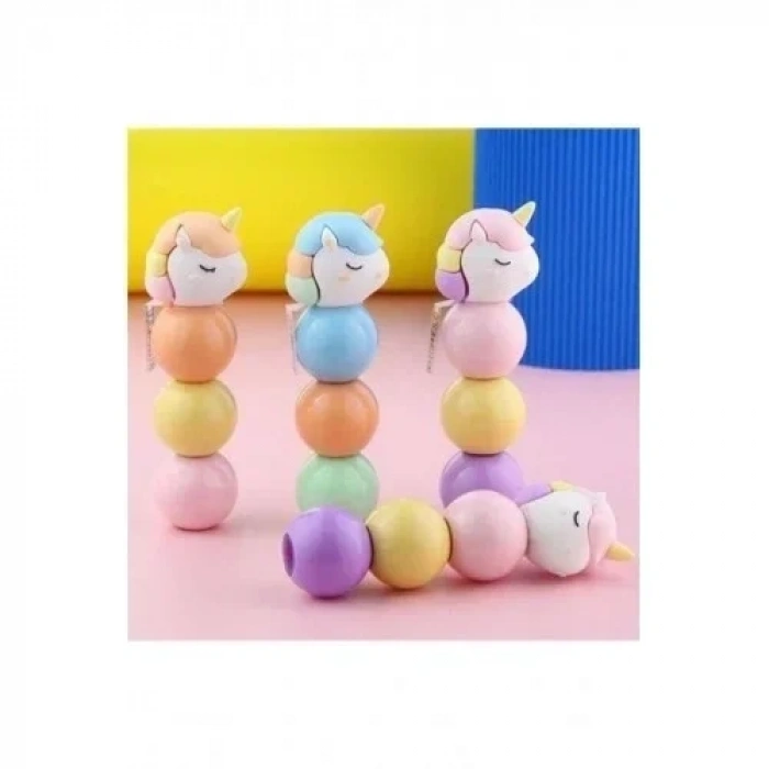 3 Adet 9 Kalemli Unicorn Tasarımlı Fosforlu Kalem Set