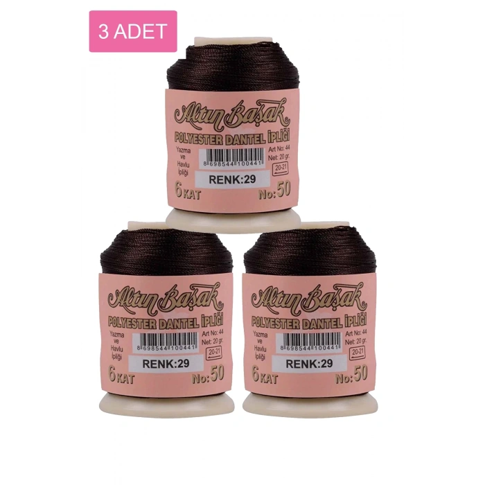 3 Adet Altınbaşak Oya ve Dantel İpi 20 gr -  - No: 029