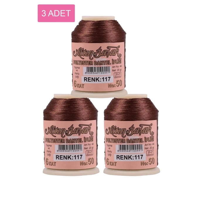 3 Adet Altınbaşak Oya ve Dantel İpi 20 gr -  - No: 117