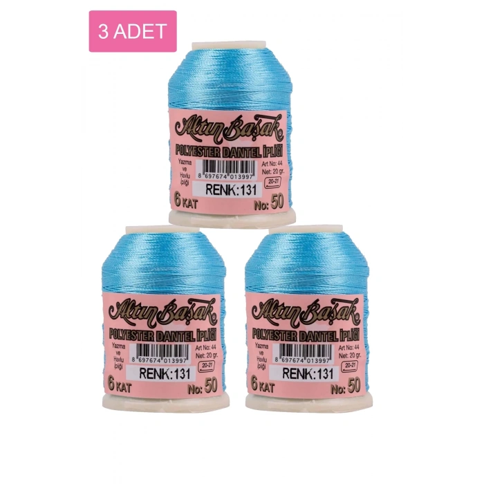 3 Adet Altınbaşak Oya ve Dantel İpi 20 gr -  - No: 131