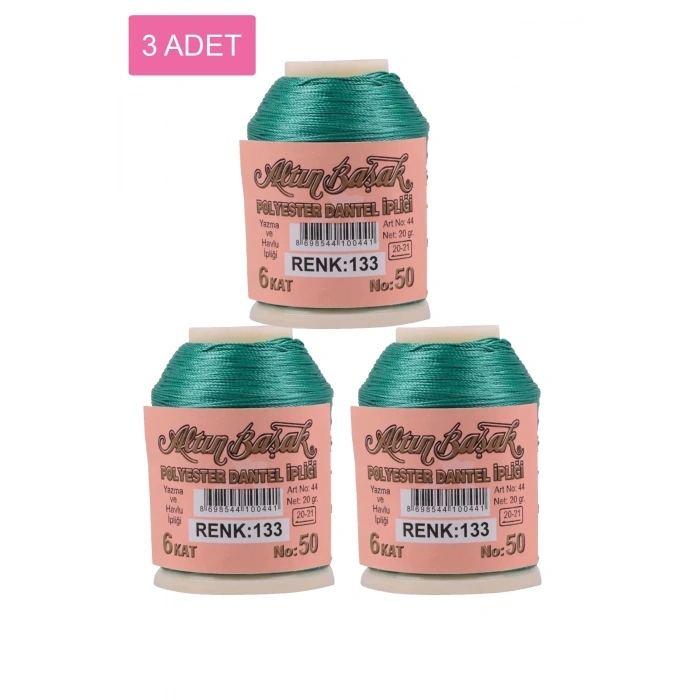 3 Adet Altınbaşak Oya ve Dantel İpi 20 gr -  - No: 133