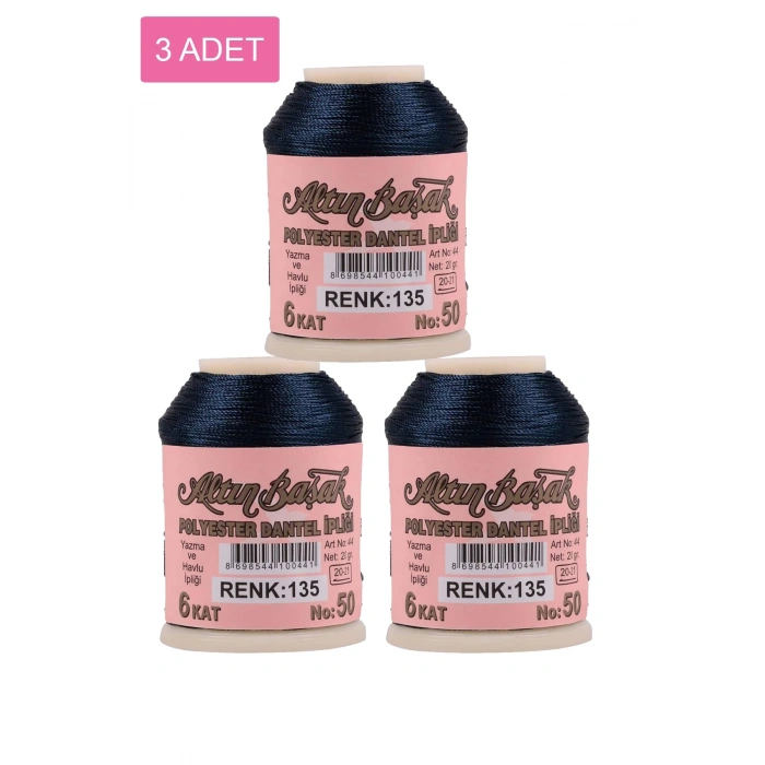 3 Adet Altınbaşak Oya ve Dantel İpi 20 gr -  - No: 135