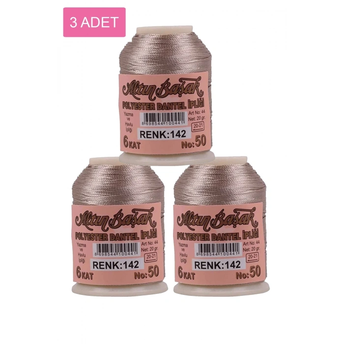 3 Adet Altınbaşak Oya ve Dantel İpi 20 gr -  - No: 142