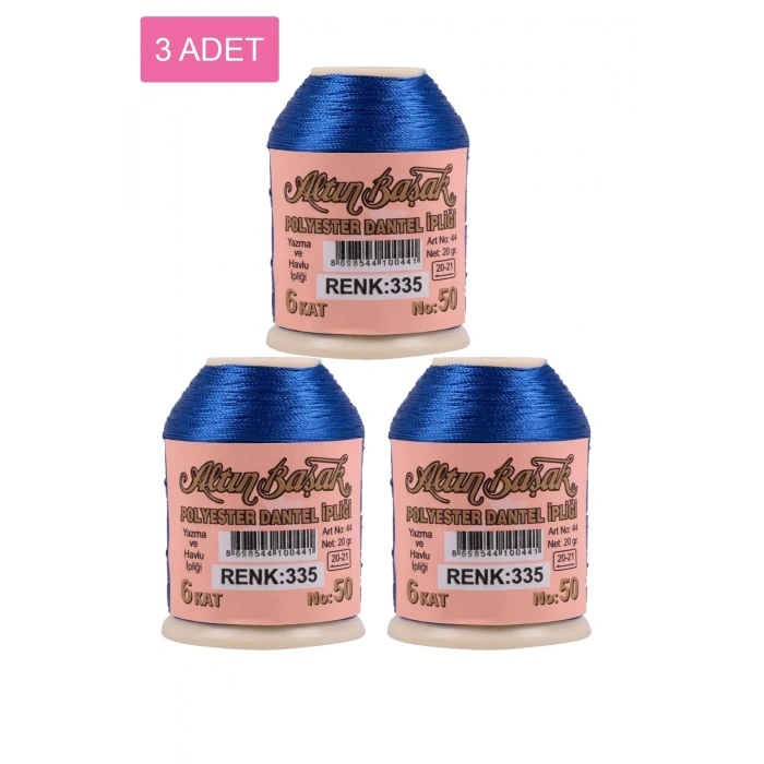 3 Adet Altınbaşak Oya ve Dantel İpi 20 gr -  - No: 335