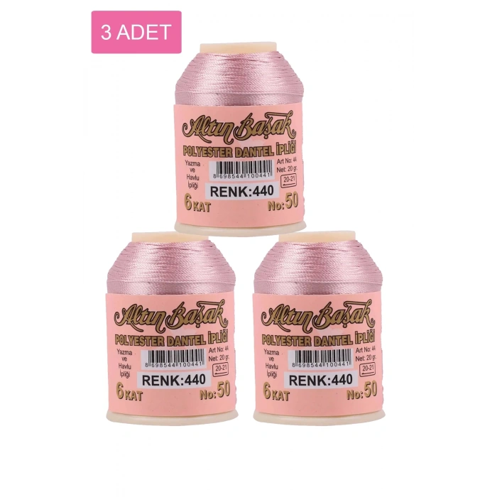 3 Adet Altınbaşak Oya ve Dantel İpi 20 gr -  - No: 440