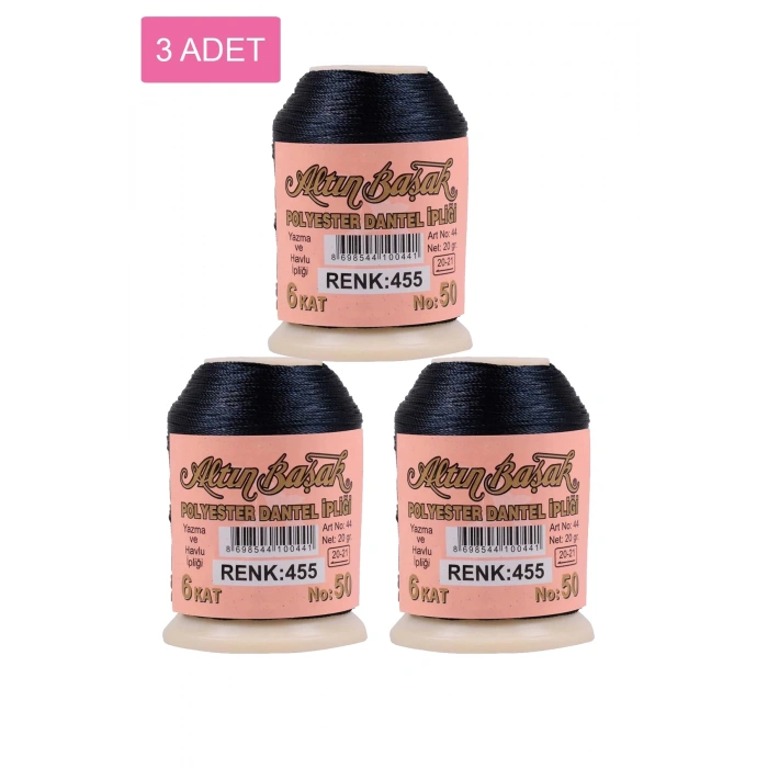 3 Adet Altınbaşak Oya ve Dantel İpi 20 gr -  - No: 455