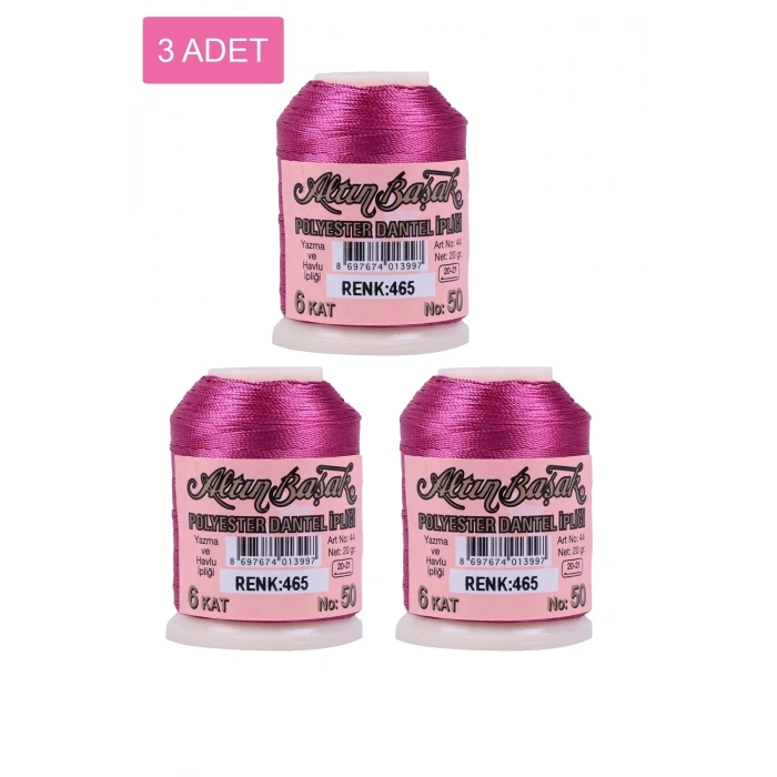 3 Adet Altınbaşak Oya ve Dantel İpi 20 gr -  - No: 465